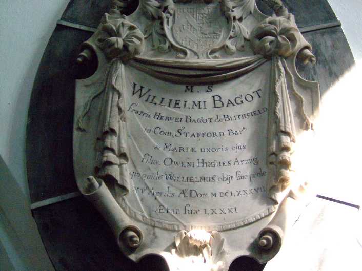 Nave pillar tablet, St Peter's, Broughton - Photo � Andy Fear July 2006